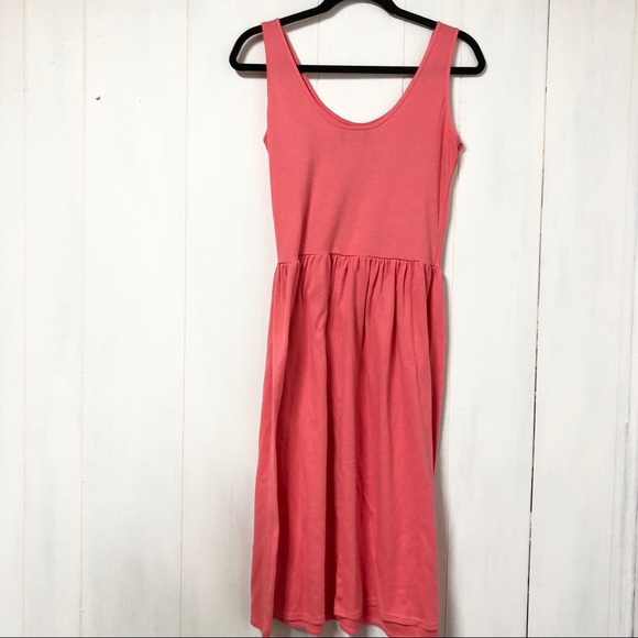 Vintage Coral Faux Button Up Sleeveless Dress - Picture 4 of 6